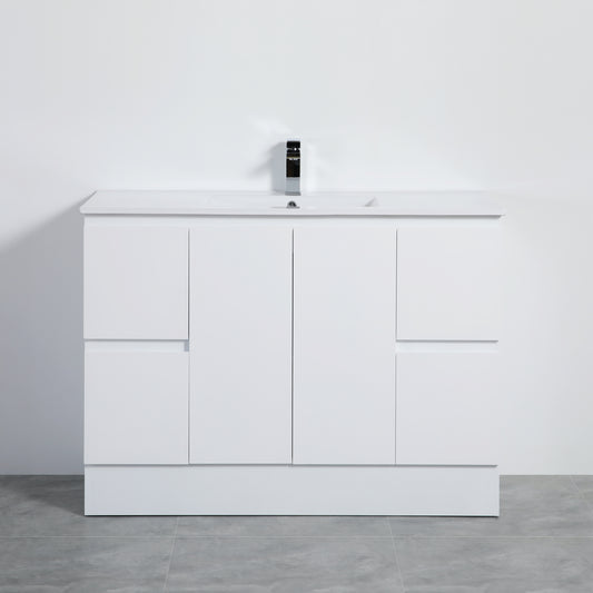 1200mm PVC Waterproof Freestanding Vanity With Ceramic Top