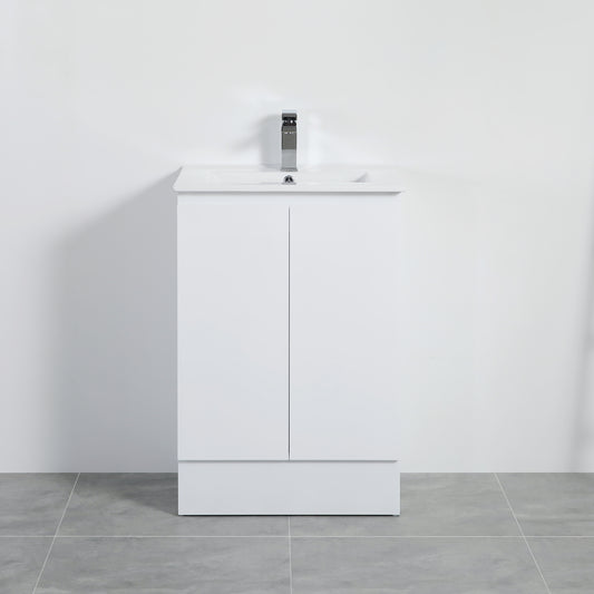 600mm Nordic Floor Vanity PVC Cabinet Only - Gloss White
