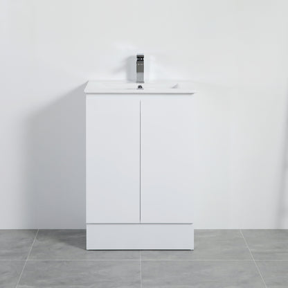 600mm PVC Waterproof Freestanding/Floor Vanity With Ceramic Top