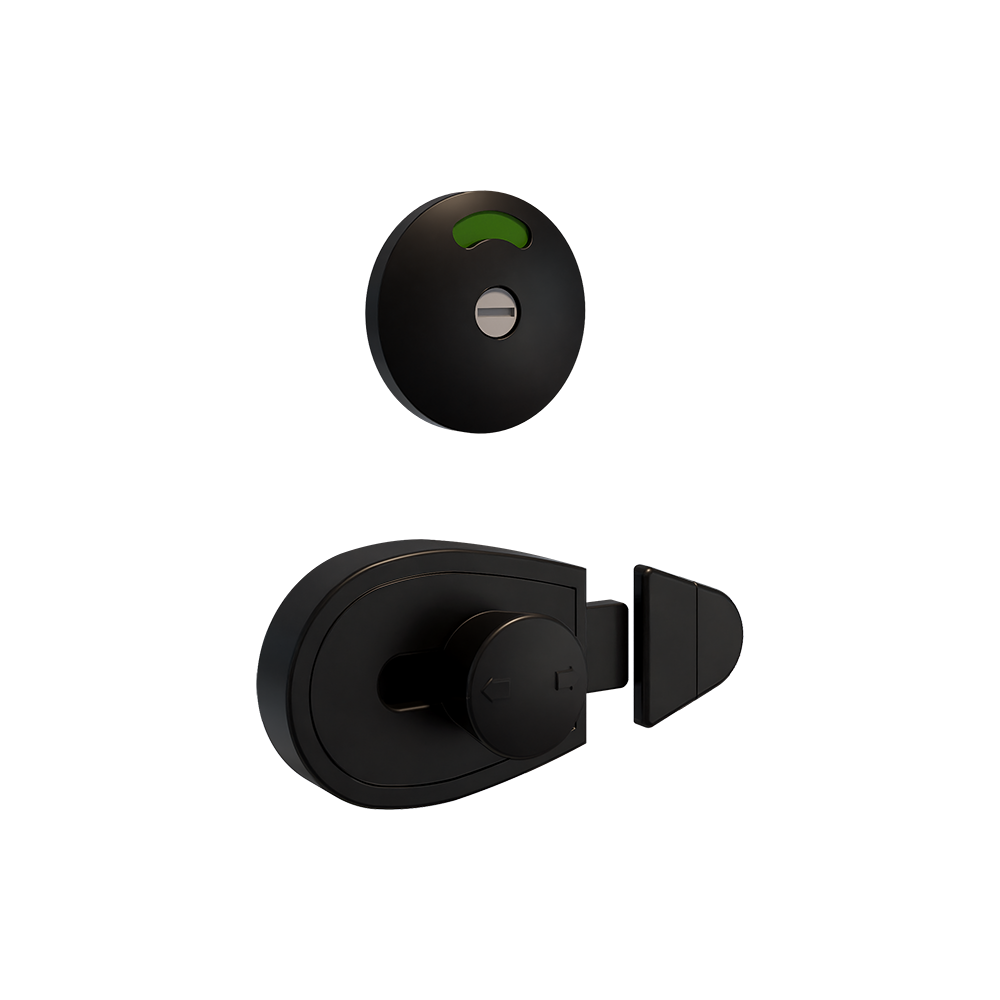 Xcel Series Slide Lock and Indicator Set – Designer Black - With Screw Fixings