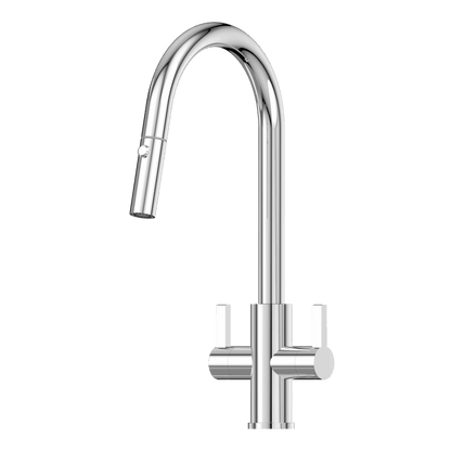 XSSENCE 316 Stainless Steel Gooseneck  XPRESSFIT retractable tap with lever handles Chrome