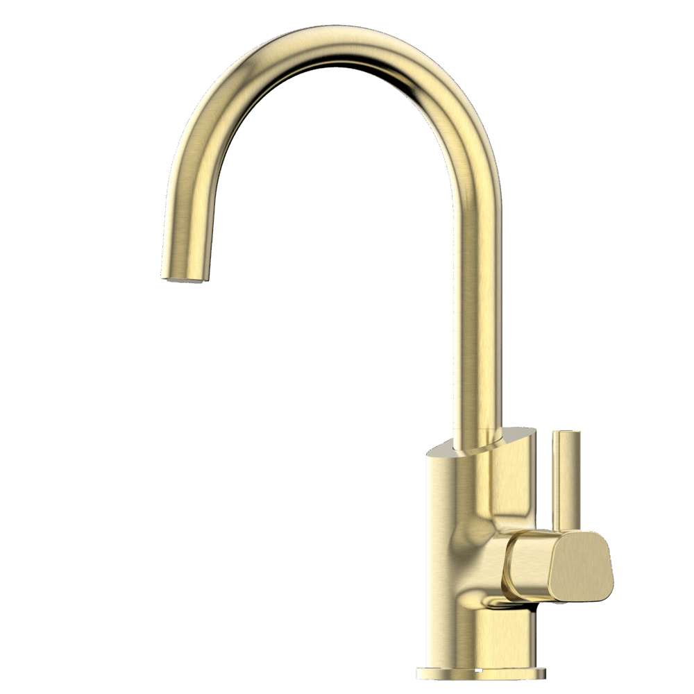 XPO Stainless Steel Gooseneck XPRESSFIT mixer Brushed Gold