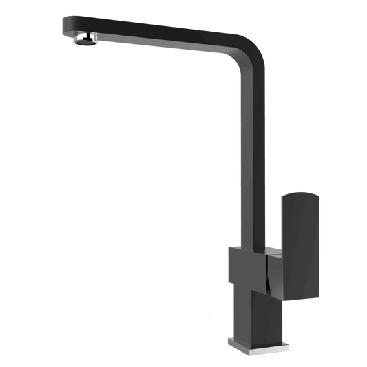 XEC Stainless Steel XPRESSFIT mixer with linear surface body & handle Black & Bling