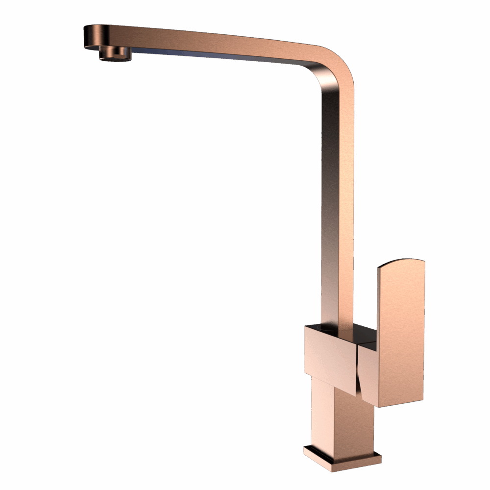 XEC Stainless Steel XPRESSFIT mixer with linear surface body & handle Rose Gold