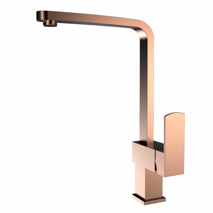 XEC Stainless Steel XPRESSFIT mixer with linear surface body & handle Rose Gold