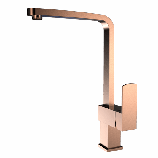 XEC Stainless Steel XPRESSFIT mixer with linear surface body & handle Rose Gold