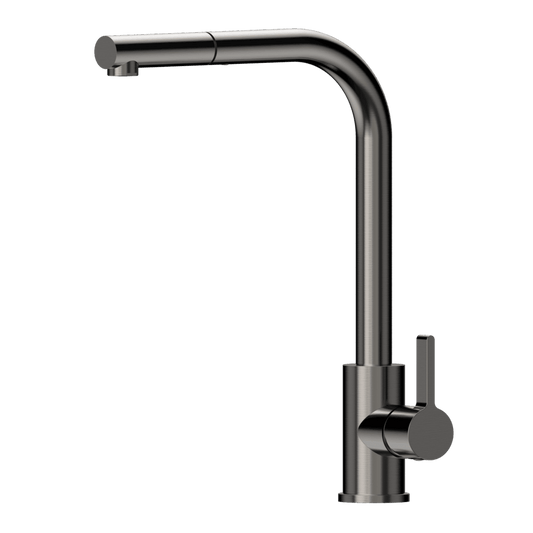 XCLAIMER   Stainless Steel Straight neck XPRESSFIT retractable mini pull out mixer  Gun Metal