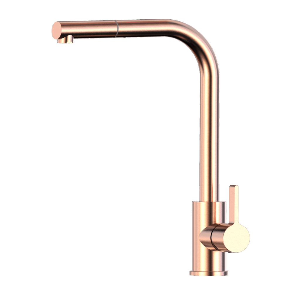 XCLAIMER  Stainless Steel Straight neck XPRESSFIT retractable mini pull out mixer  Rose Gold