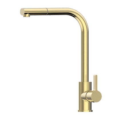 XCLAIMER  Stainless Steel Straight neck XPRESSFIT retractable mini pull out mixer  Brushed Gold