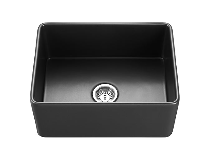 600mm Chelsea Fireclay Farmhouse Sink - Matte Black