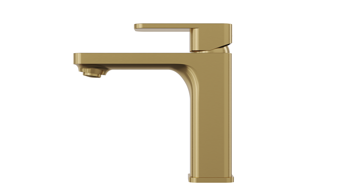 Zia Basin Mixer - Brushed Brass