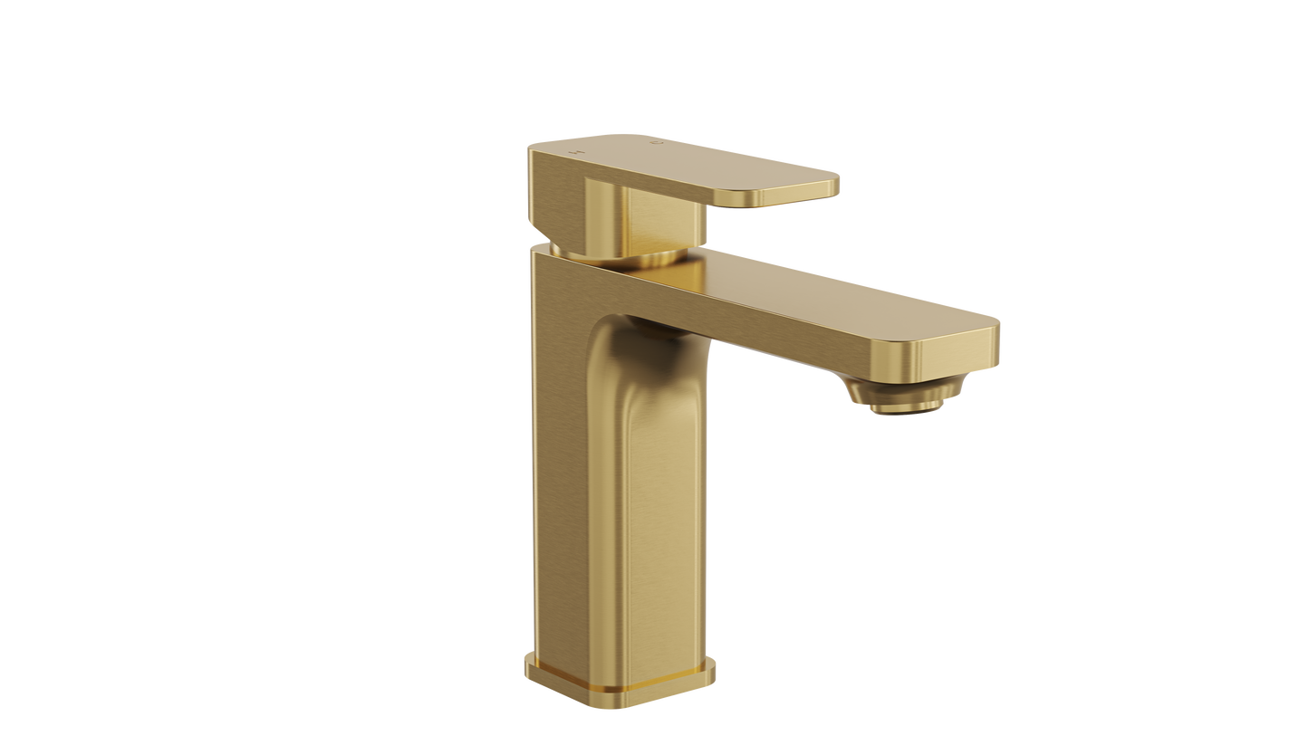 Zia Basin Mixer - Brushed Brass