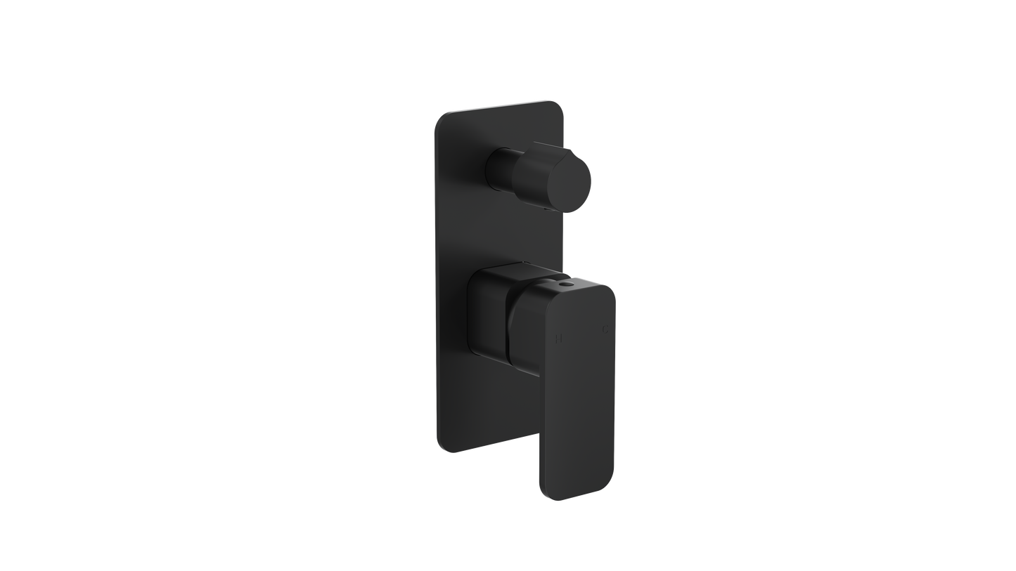 Zia Wall Mixer with Divertor - Matte Black