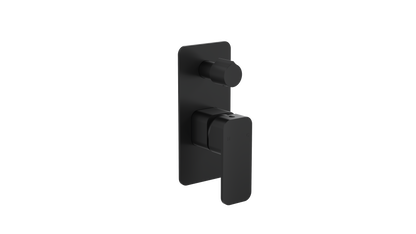 Zia 1-Plate Wall Mixer with Divertor Trim Kit - Matte Black