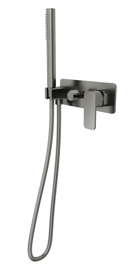 Zia 1-Plate Wall Mixer with Hand Shower Trim Kit - Gunmetal
