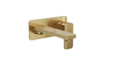 Zia Wall Basin or Bath Mixer - Brushed Brass