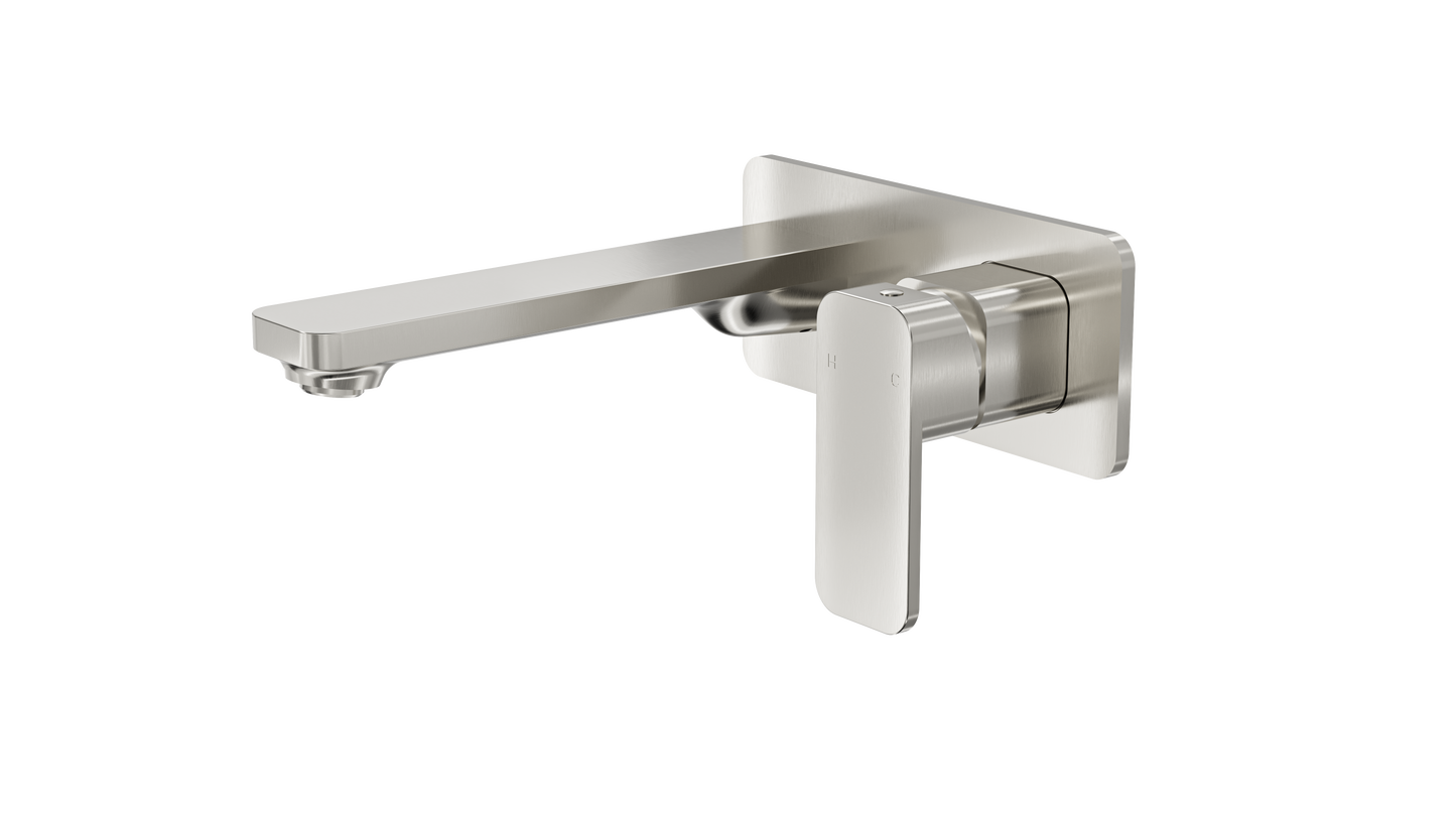 Zia 1-Plate Wall Basin or Bath Mixer Trim Kit - Brushed Nickel