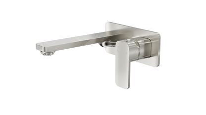 Zia 1-Plate Wall Basin or Bath Mixer Trim Kit - Brushed Nickel