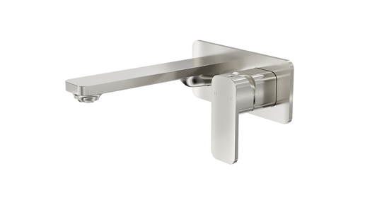 Zia 1-Plate Wall Basin or Bath Mixer Trim Kit - Brushed Nickel
