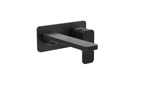 Zia 1-Plate Wall Basin or Bath Mixer Trim Kit - Matte Black