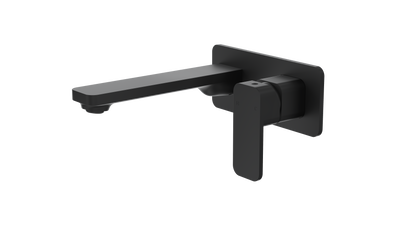 Zia 1-Plate Wall Basin or Bath Mixer Trim Kit - Matte Black