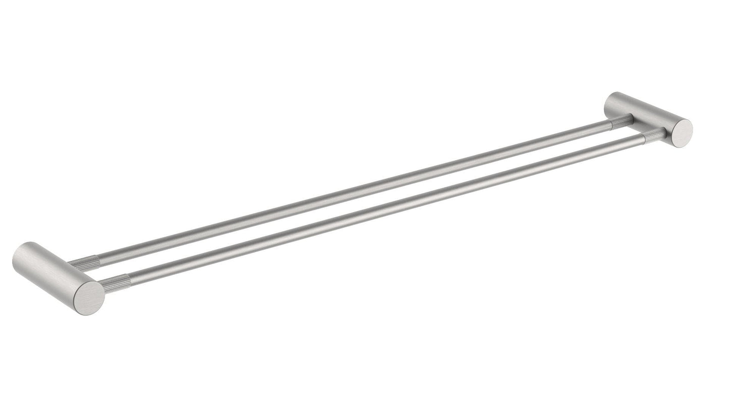 CADDENCE Brushed Nickel Double Towel Rail - 800mm