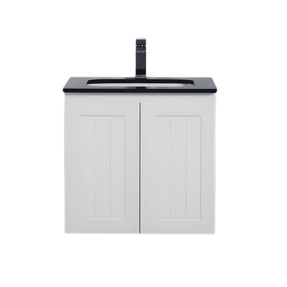 600mm Acacia Slim Wall Hung Vanity PVC Cabinet Only - Matte White