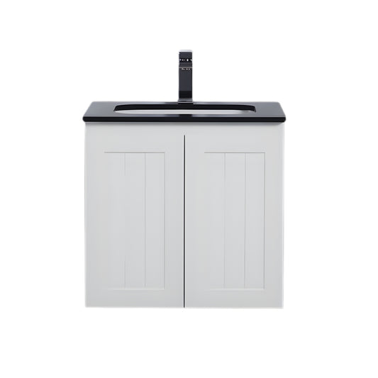 600mm Acacia Slim Wall Hung Vanity PVC Cabinet Only - Matte White