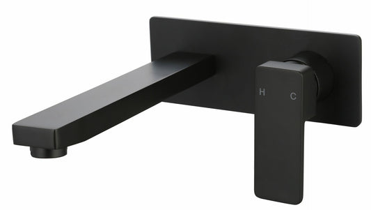 Ceram Wall Basin Mixer - Matt Black
