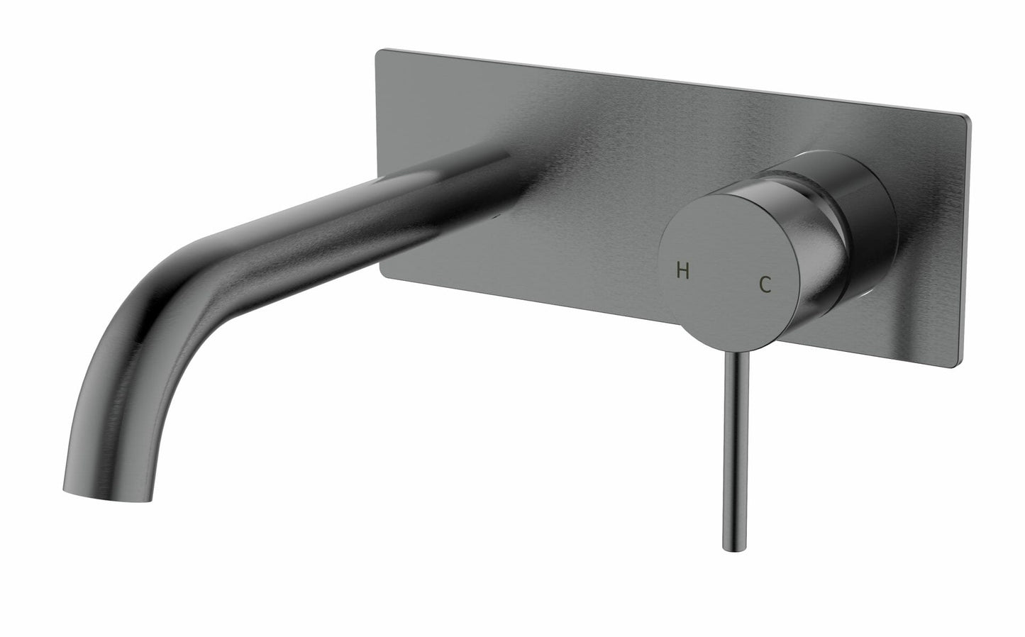 IKON-Hali wall basin Mixer with curved spout - GUN METAL**