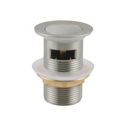 32/40mm Solid Brass Basin Pop Up Waste - Brushed Nickel - Overflow