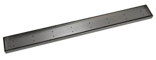 600mm Gun Metal Tile Insertl Floor Waste - Center Cut