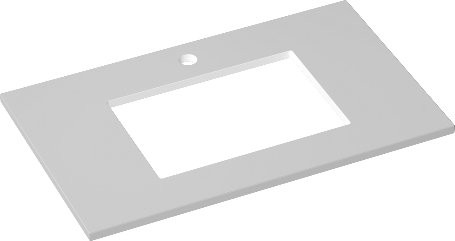900*460*30mm Pure white Cystlized stone top with undermount
basin PU4532