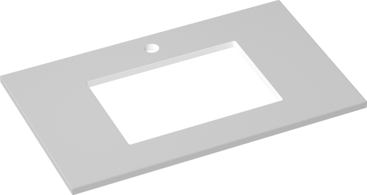 900*460*30mm Pure white Cystlized stone top with undermount
basin PU4532