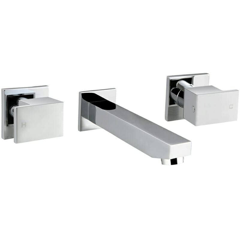 Square Bath Set_1/4 Turn - Chrome