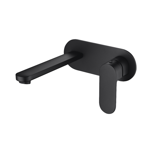Cora Wall Basin Mixer - Matt Black