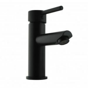 LUCID PIN Series Round Matt Black Basin Mixer