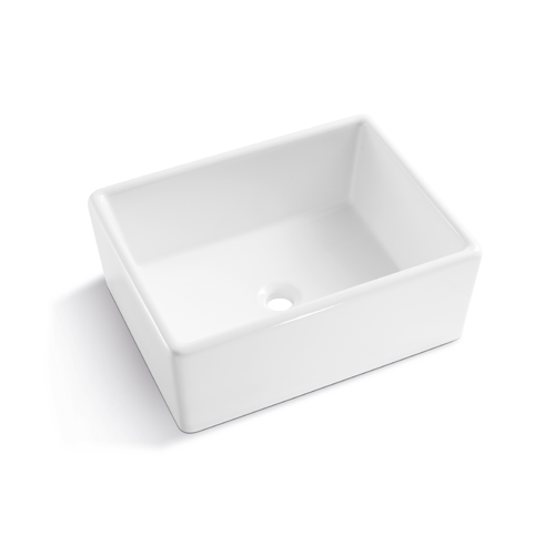 Fermentale Ceramic Kitchen Sink - Single   Bowl - Gloss White - 530x400x200mm