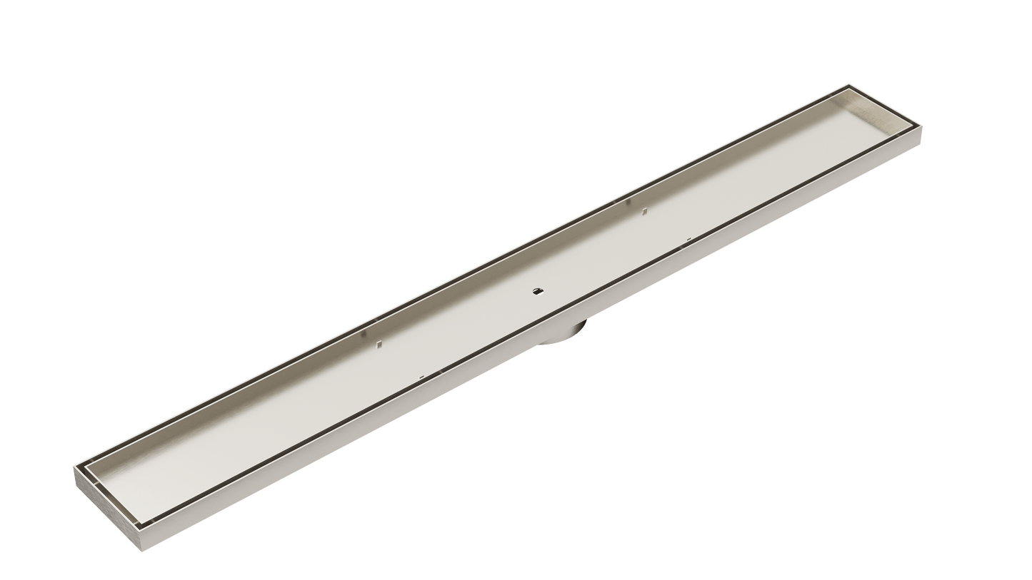 Ezyflow 900mm Tile Insert Linear Waste DN89 - Brushed Nickel