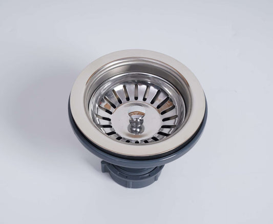Stainless Steel Basket Waste for Fireclay Sinks - Brushed Nickel