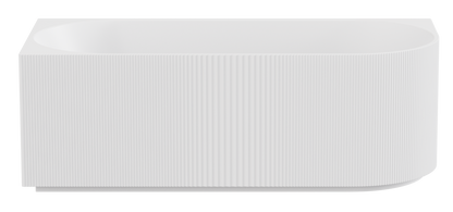 1700mm Capri Fluted Oval Freestanding Left Corner Bathtub - No Overflow - Gloss White