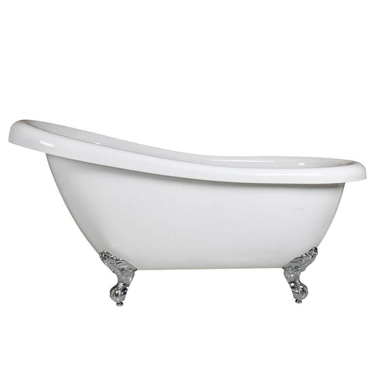 Clawfoot Bath Kit White 1720mm   with Chrome Feet