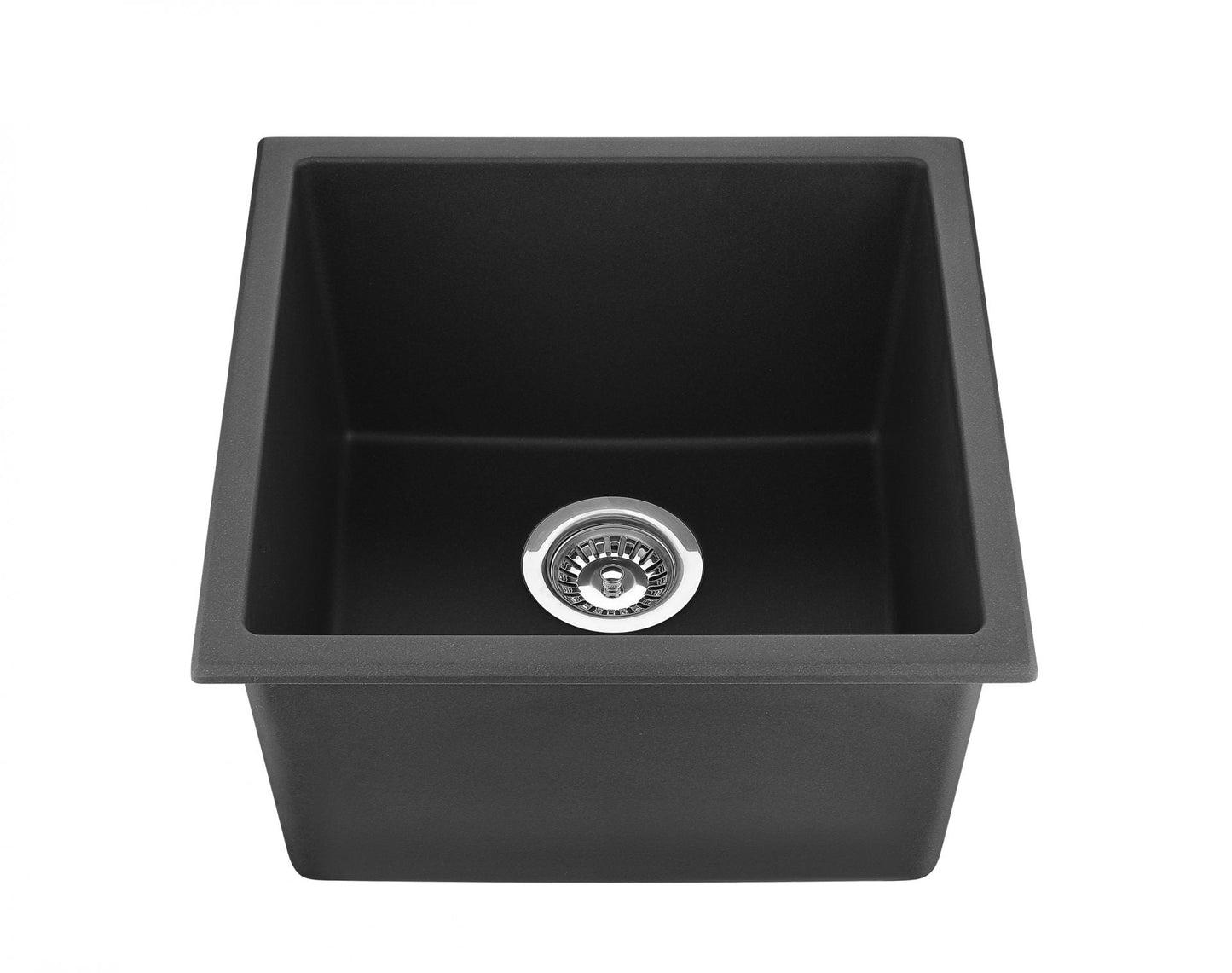 381mm Quartz Undermount Kitchen Sink - Single Bowl - Matte Black