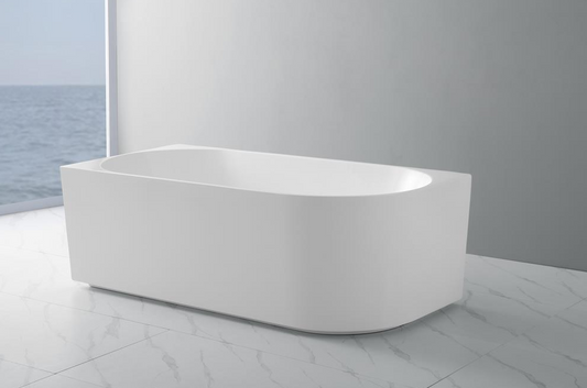 1500mm Elivia Left Corner Back to Wall Bathtub - No Overflow - Gloss White