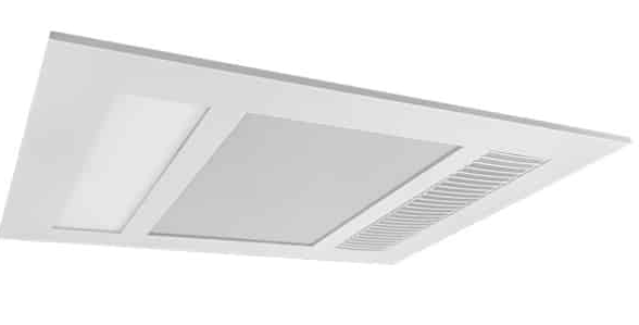 Phoenix Mini 1000w Halogen 3 in 1 Bathroom Heater & High Extraction Exhaust Fan with Tricolour LED Light Panel - White
