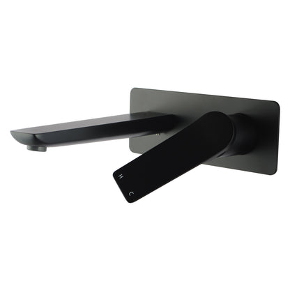 RUSHY Series Square Black Wall Mixer with Spout(color up)(extension part)