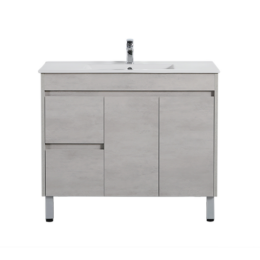 Nova Plywood Floor Vanity - Concrete Grey   - 900mm