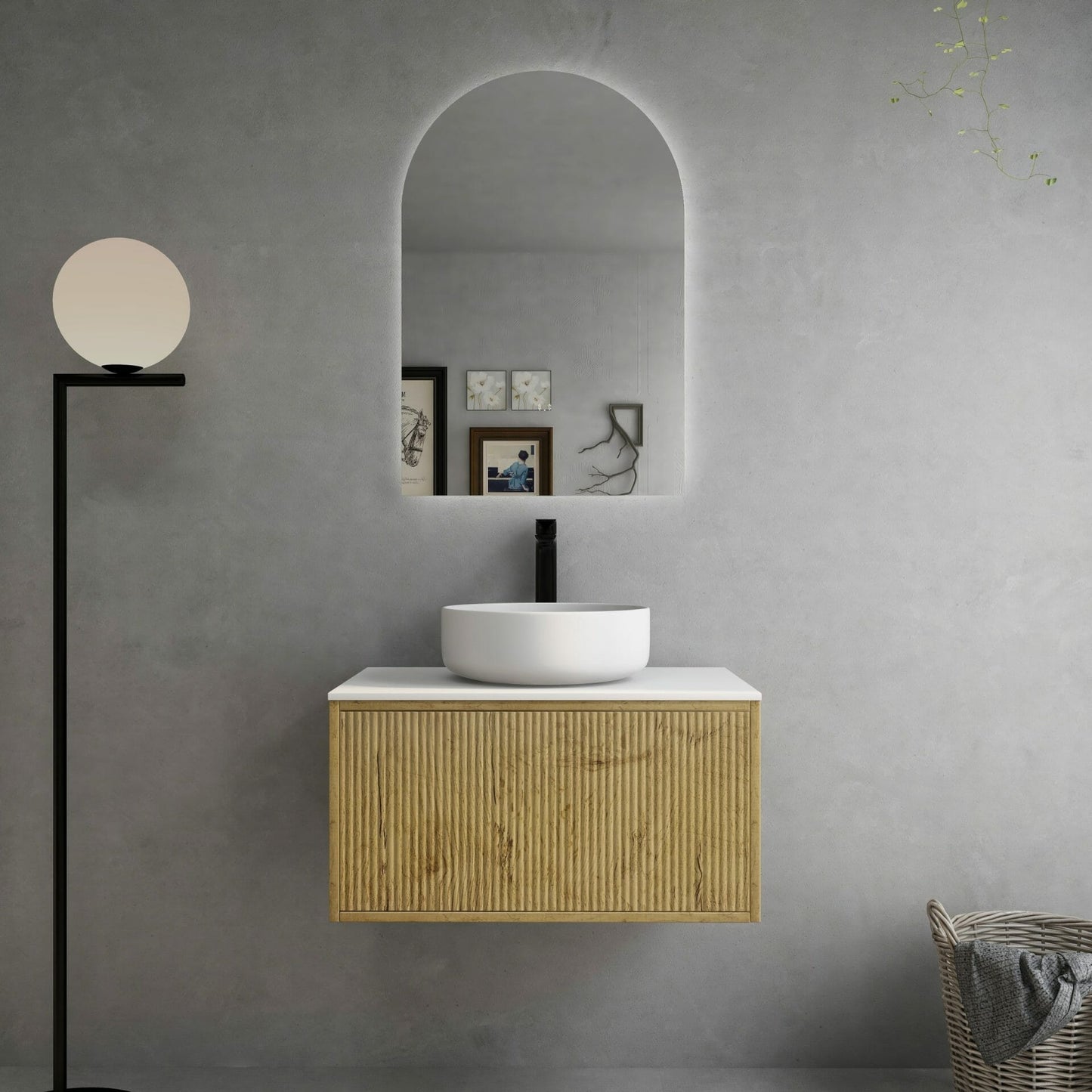 Bellevue Standard Wall Hung Vanity -   Prime Oak - 750mm