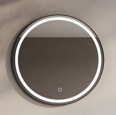 LUNA Black Framed LED Round Mirror -  750mm (MBK-RL75/Luna 75) **Discontinued/Clearance Stock No Exchange or Refund