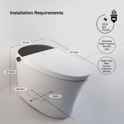 Alia AG-ST1000 Smart Toilet with Integrated Bidet - Matte Pink